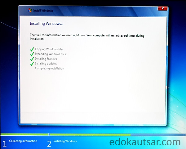 Cara cepat install windows 7