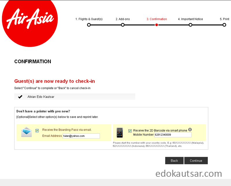 Cara web check in AirAsia
